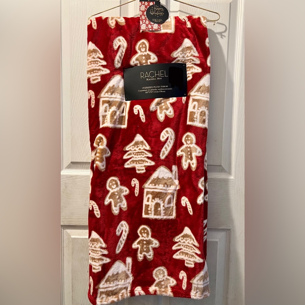 NEW Rachel Roy Oversized Gingerbread Man Blanket